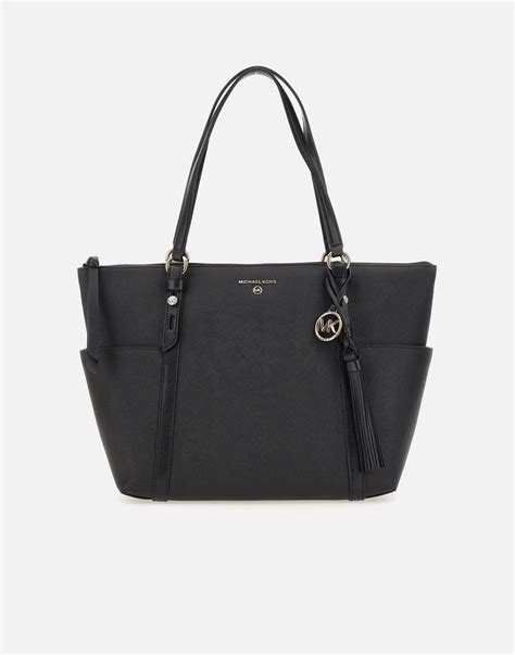 michael kors voyager lg mf tz tote black|Michael Kors zip top tote.